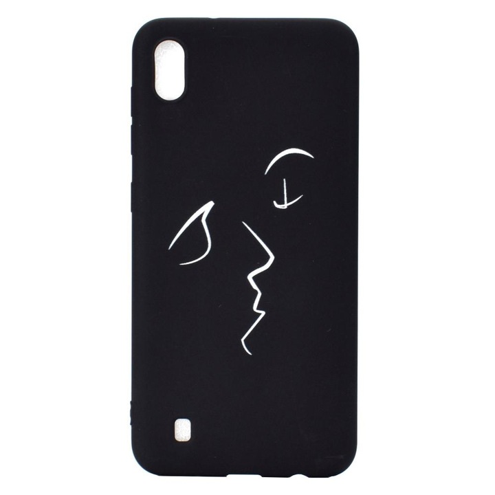 A burkolat kompatibilis a SAMSUNG Galaxy A10 modellel Faceless, Tpu, ütésálló, Viceversa fekete/fehér