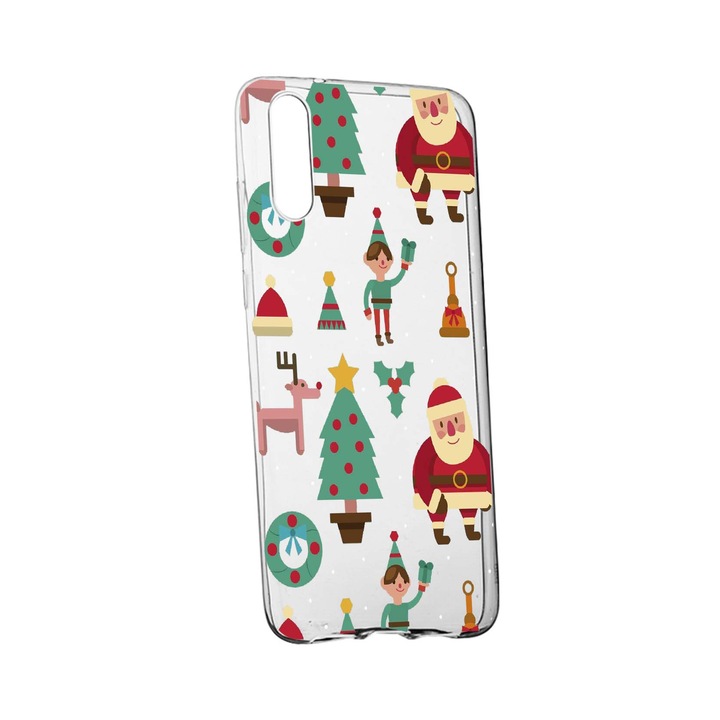 Husa de protectie Craciun, Christmas pentru Samsung Galaxy A7 2018, rezistenta la uzura, anti-alunecare, din silicon Premium, 320