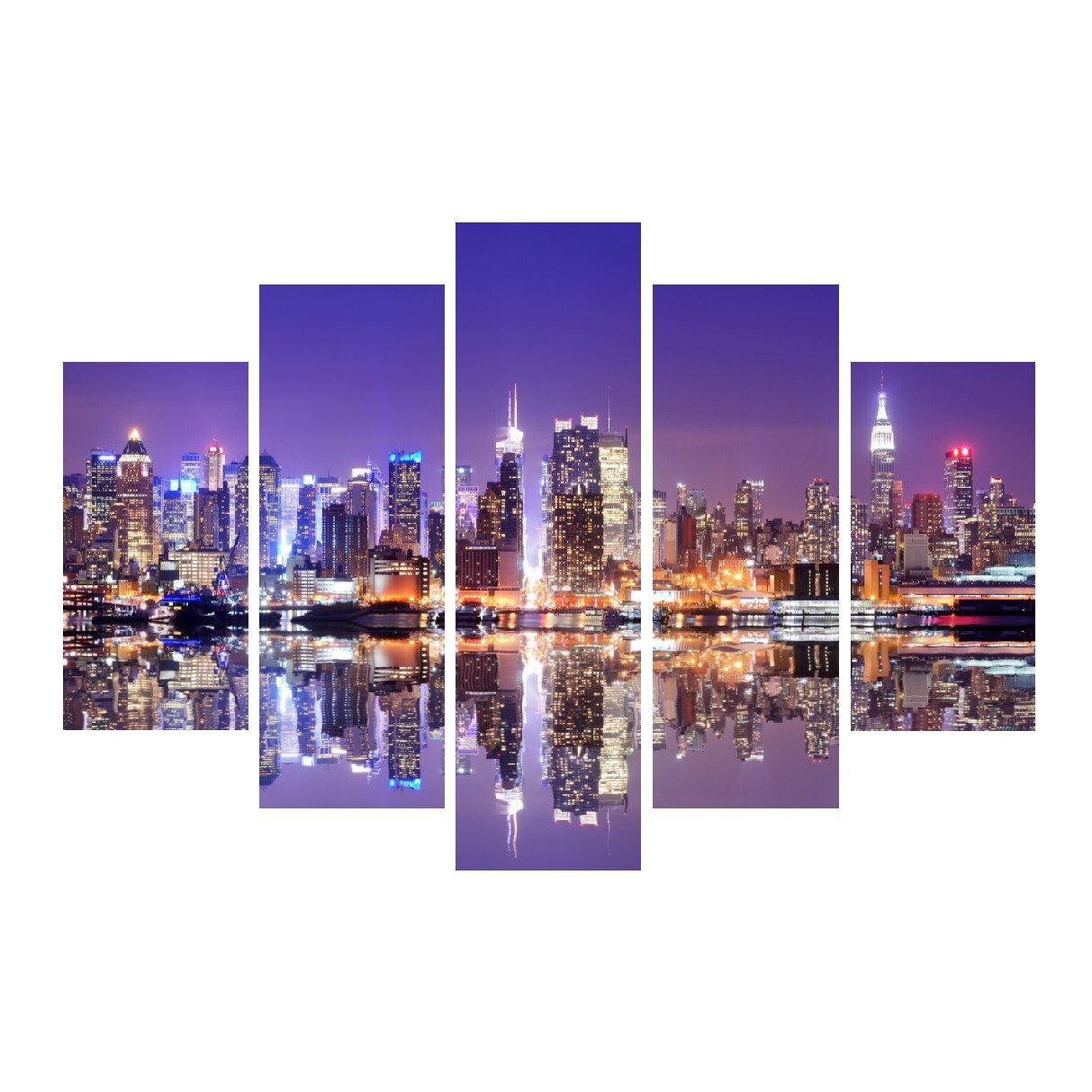 Tablou multicanvas 5 piese City 1, 150 x 105 cm