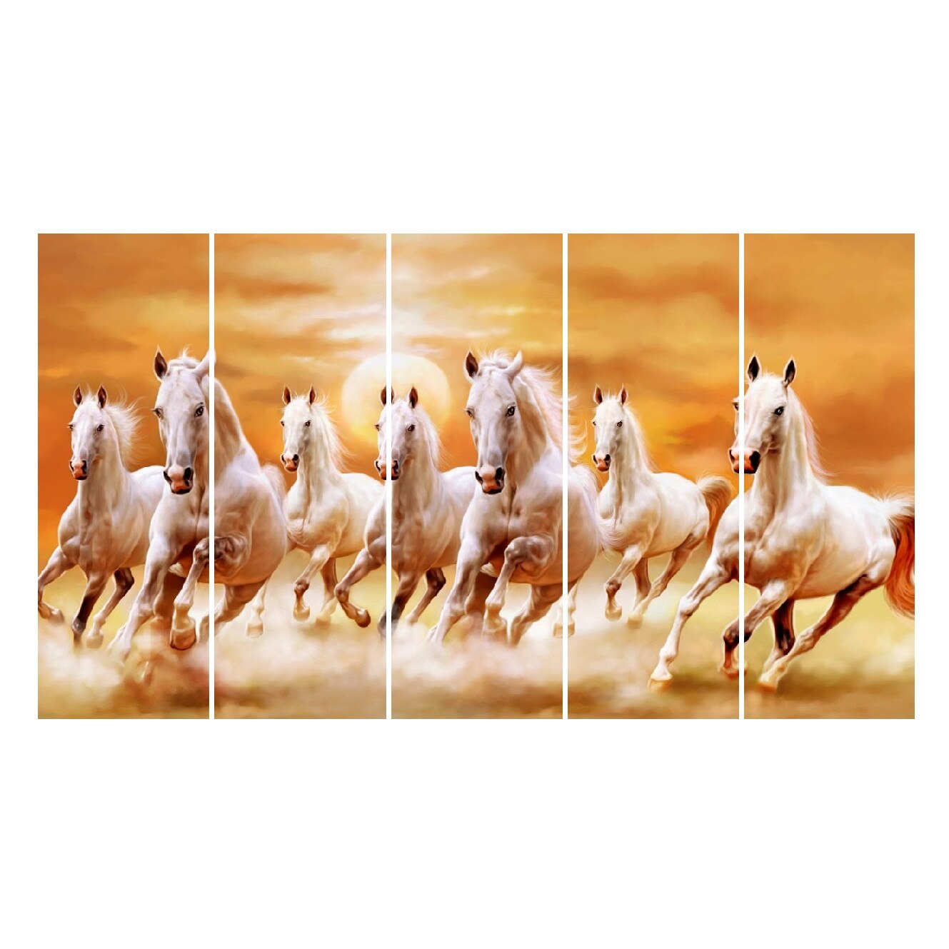 Tablou multicanvas, 5 piese, Cai 1, 150 x 85 cm