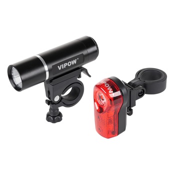 Set Lumini Fata-Spate pentru bicicleta, Vipow, 3W+0.5W, Rezistenta la Apa Set Lumini Fata-Spate pentru bicicleta, Vipow, 3W+0.5W, Rezistenta la Apa