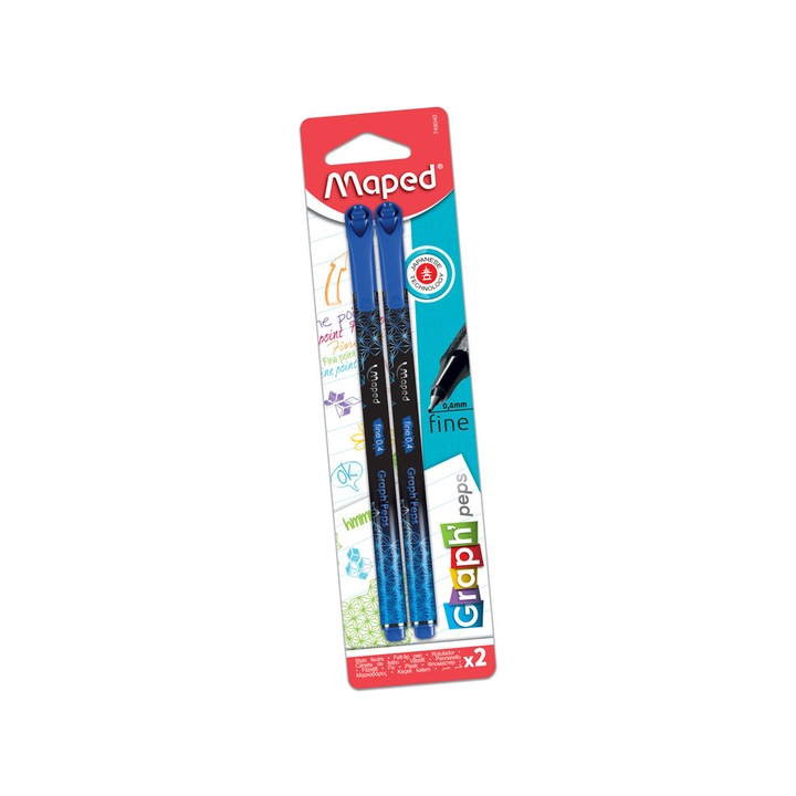 Тънкописци Maped Graph'Peps Decorated 0,4мм 2 броя сини