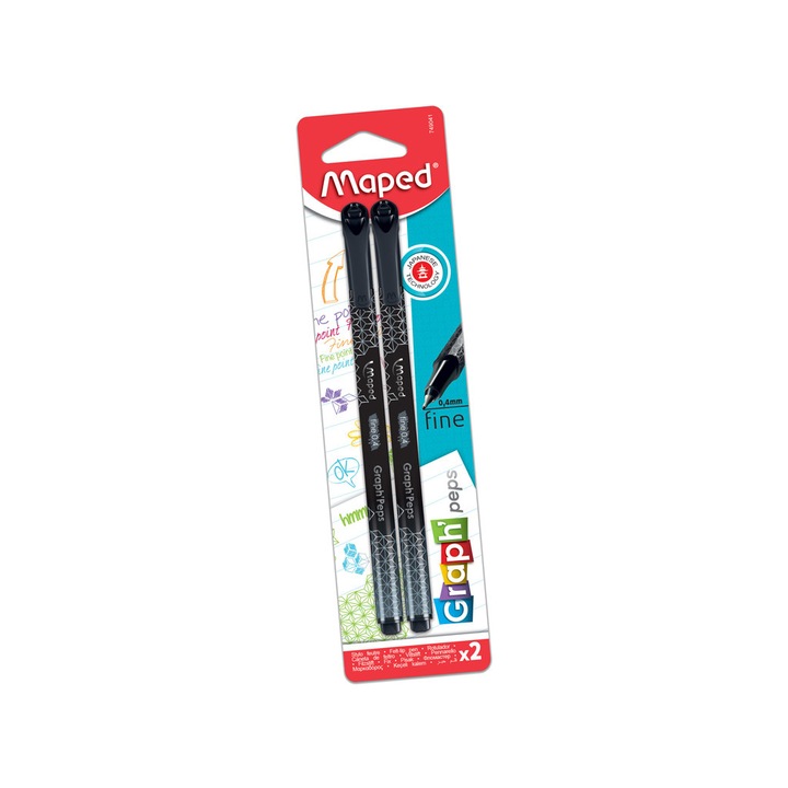 Тънкописци Maped Graph'Peps Decorated 0,4мм 2 броя черни