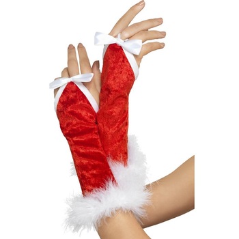 Manusi Craciunita cu fundita Manusi Craciunita cu fundita