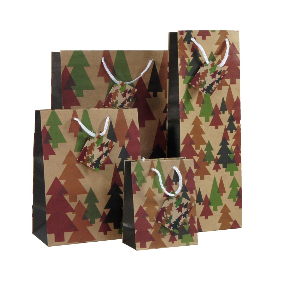 Set 4 pungi cadou cu braduti, multicolor