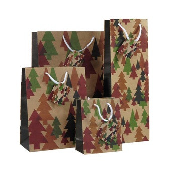 Set 4 pungi cadou cu braduti, multicolor Set 4 pungi cadou cu braduti, multicolor