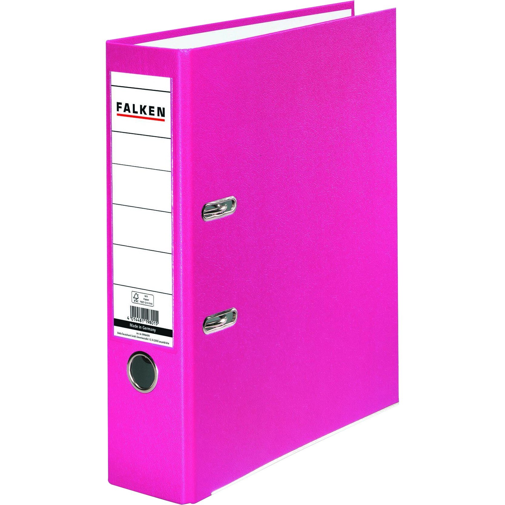 Biblioraft Falken, roz, A4, 80mm, PP exterior, carton interior