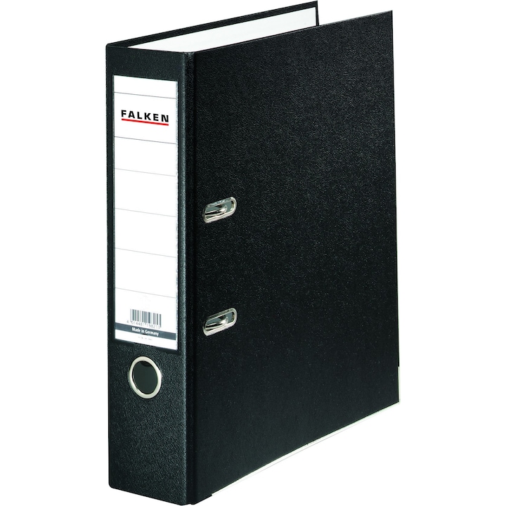 Етажерка за книги Falken, черна, A4, 80 mm, външна PP, вътрешна картонена