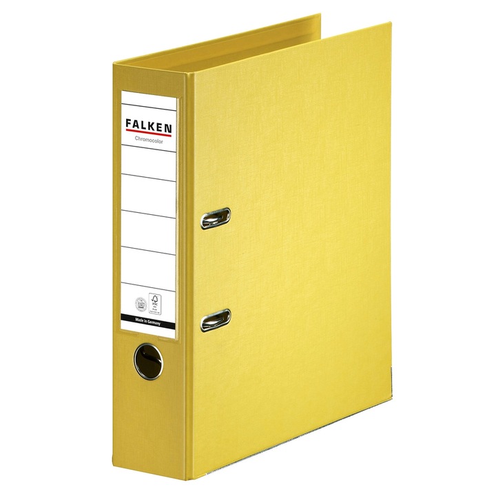 Biblioraft, Falken Chromcolor, PP exterior, PP interior, galben, A4, 318 x 285 mm