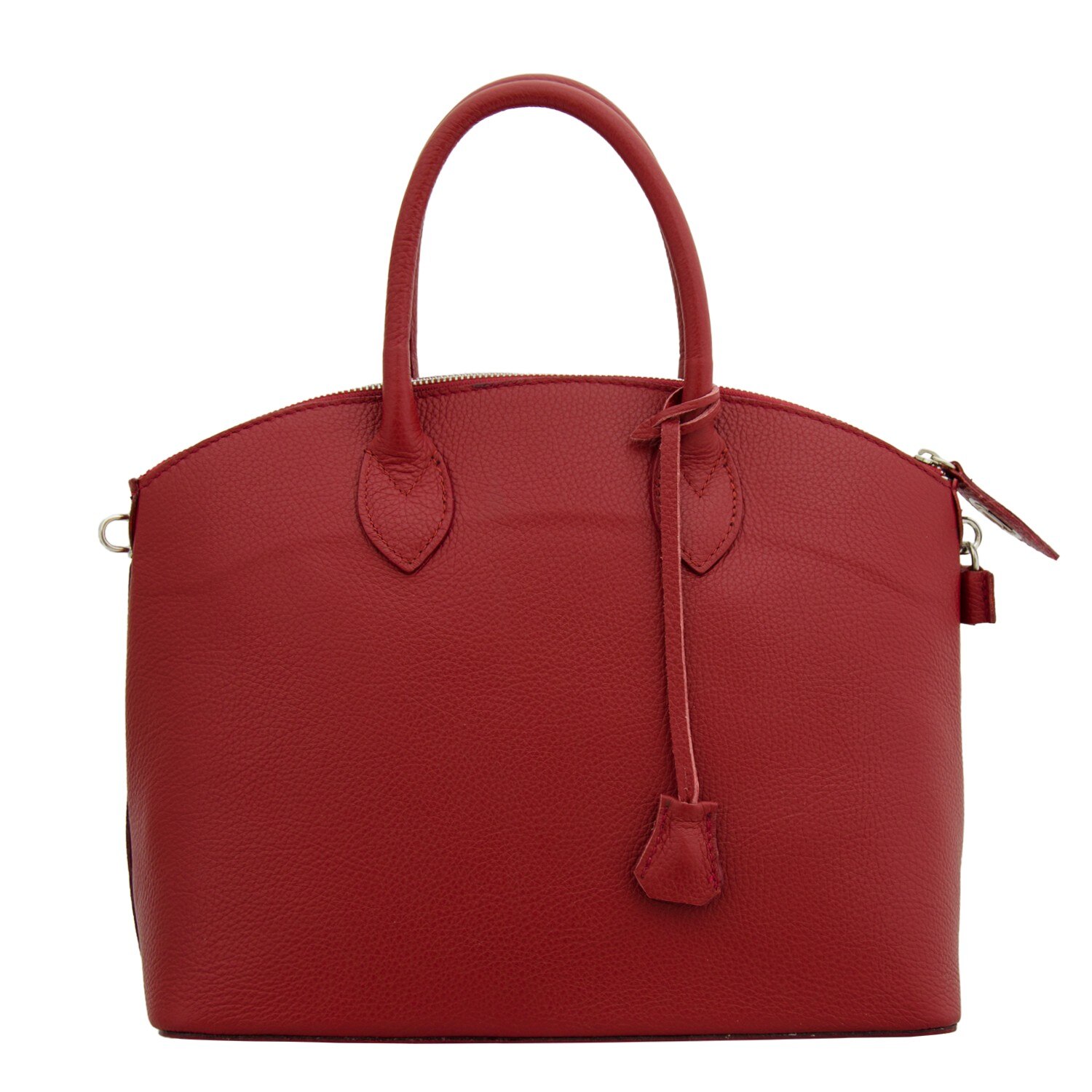 Geanta de dama din piele naturala, Nora, Rosu