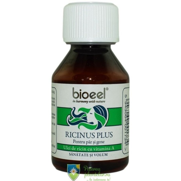 Ulei de ricin cu vitamina A pentru ingrijirea parului, Ricinus Plus Bioeel, 80 g