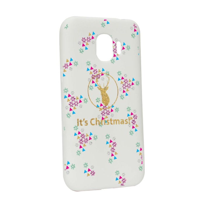 Husa de protectie Craciun, Christmas pentru Samsung Galaxy J4 2018, rezistenta la uzura, anti-alunecare, din silicon Premium, W313