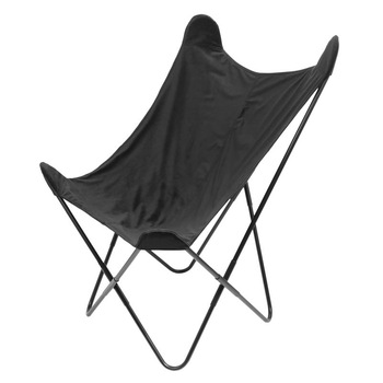Scaun pliabil tip fluture, negru catifea, 67 x 85 x 100 cm Scaun pliabil tip fluture, negru catifea, 67 x 85 x 100 cm