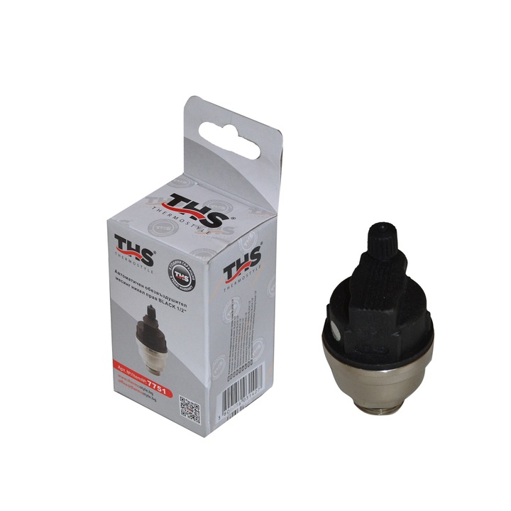 Автоматичен обезвъздушител прав с възд. камера Black 1.2" THS Thermostyle