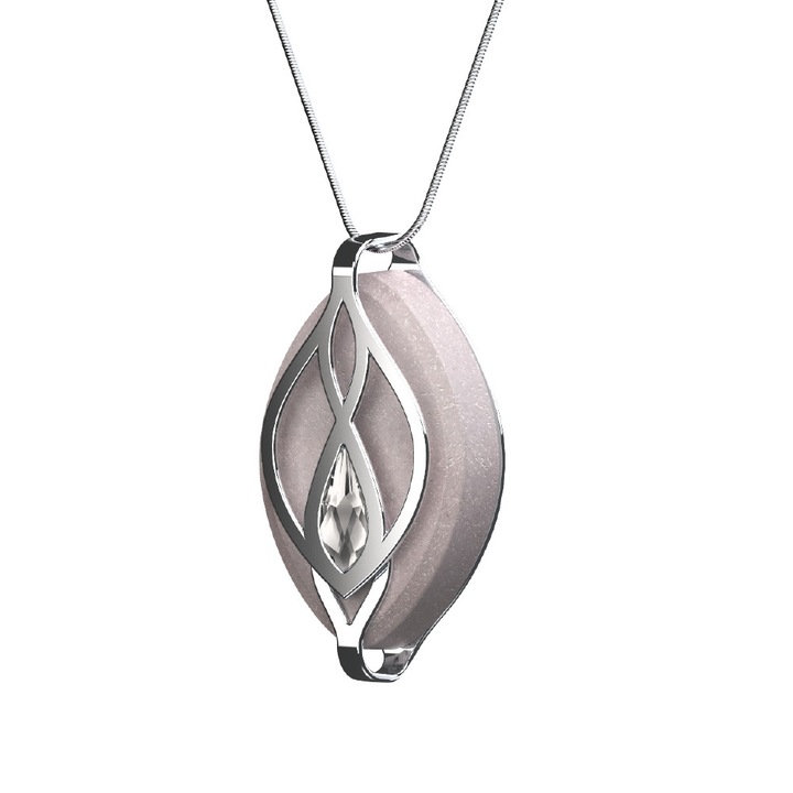 Bijuterie Smart Bellabeat Leaf Crystal cu cristale, tracker sanatate, Siver