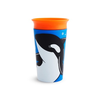 Cana Sippy Miracle 360°, WILD LOVE ORCA, 266 ml, 12 luni +, Munchkin®, albastru/portocaliu Cana Sippy Miracle 360°, WILD LOVE ORCA, 266 ml, 12 luni +, Munchkin®, albastru/portocaliu