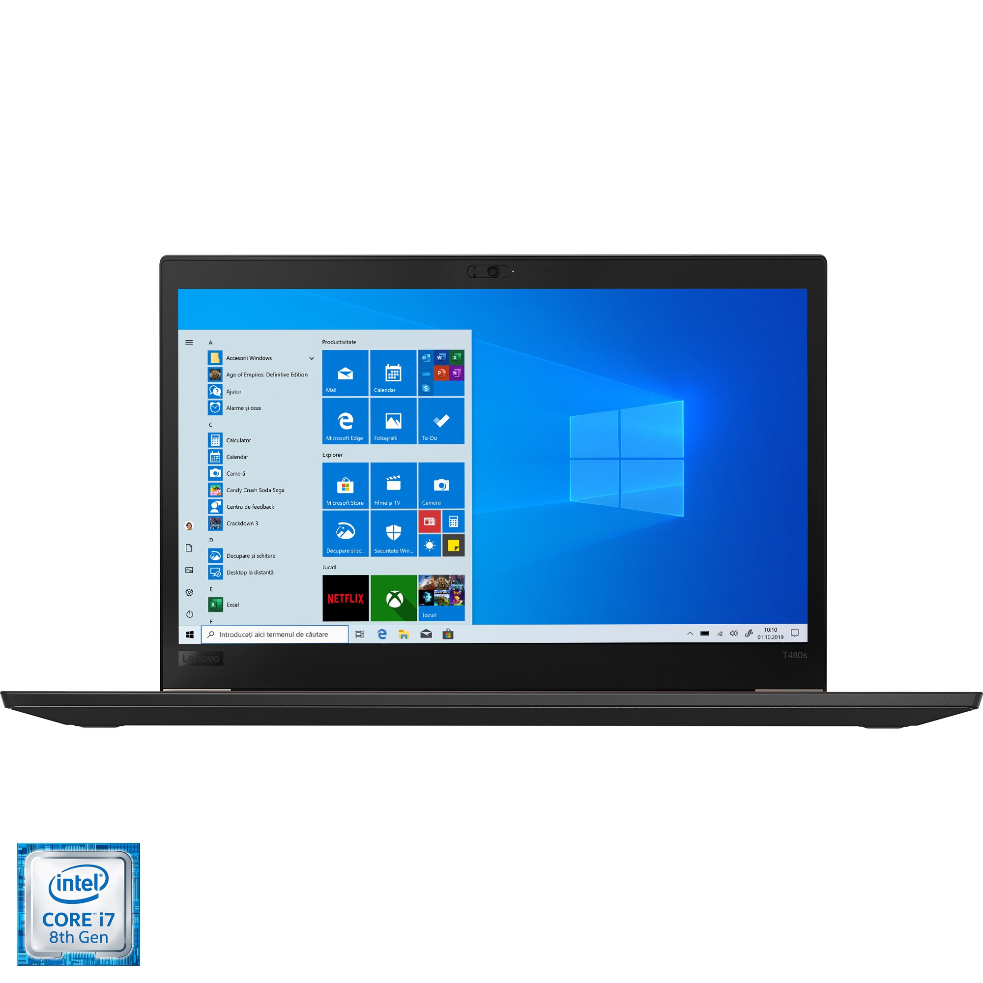 Laptop ultraportabil Lenovo ThinkPad T480s cu procesor Intel® Core