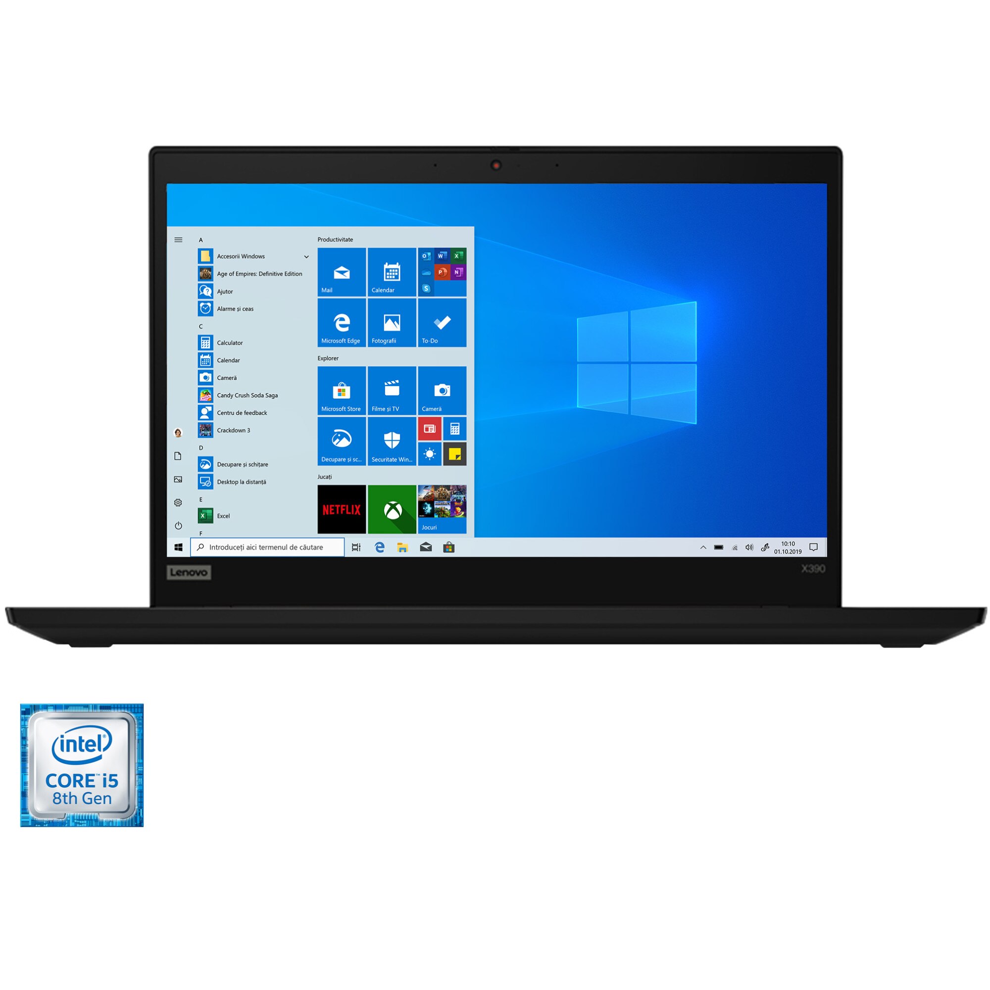 Laptop ultraportabil Lenovo ThinkPad X390 cu procesor Intel® Core