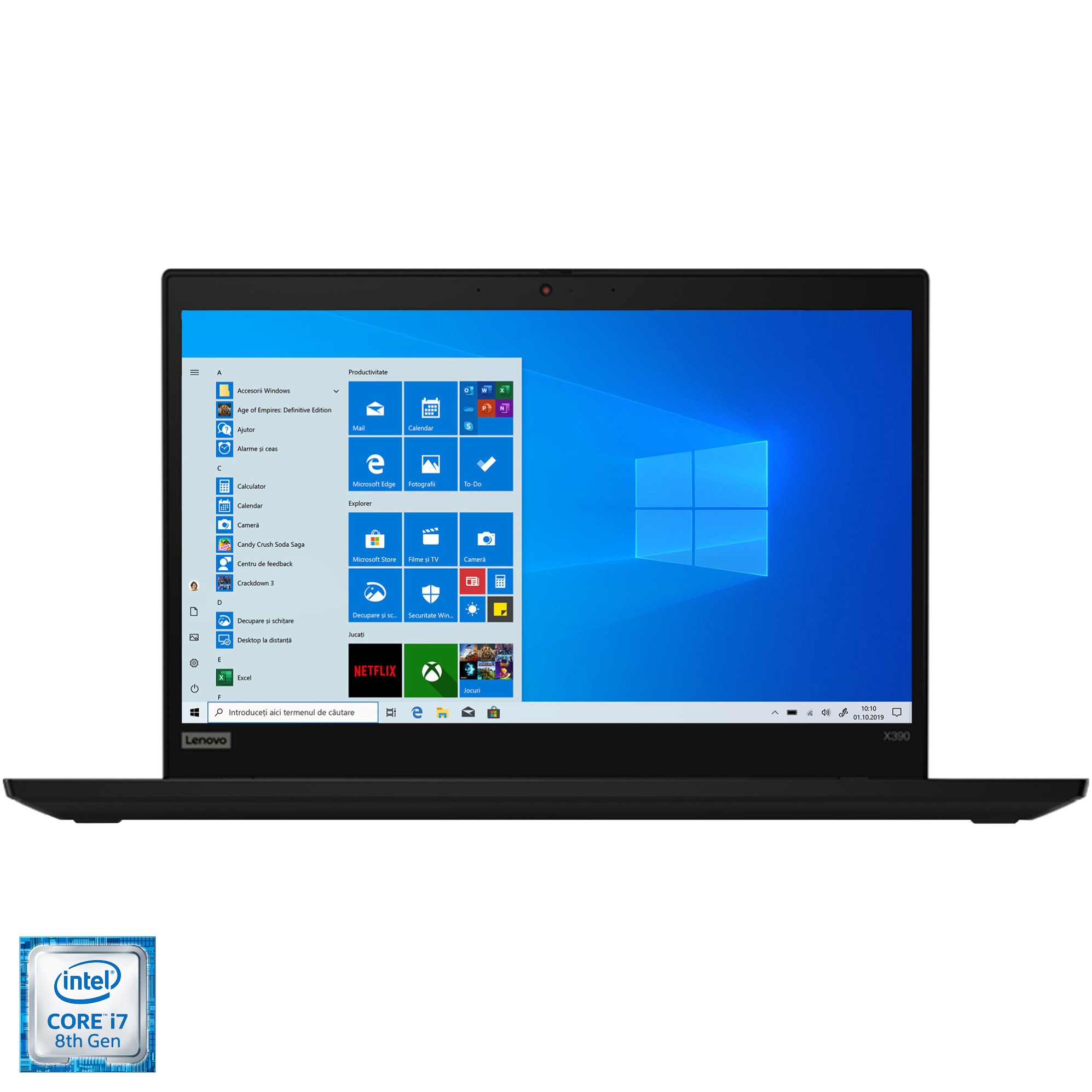 Laptop ultraportabil Lenovo ThinkPad X390 cu procesor Intel® Core
