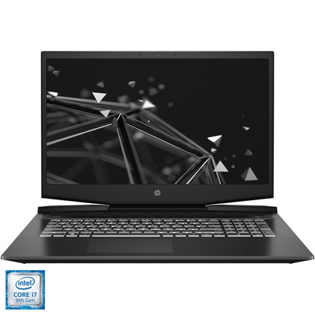 Laptop Gaming HP Pavilion 17-cd0005nq cu procesor Intel® Core™ i7-9750H pana la 4.50 GHz Coffee Lake, 17.3", Full HD, IPS, 144Hz, 8GB, 1TB HDD + 256GB SSD, Nvidia GeForce GTX 1660Ti 6GB Max Q, Free DOS, Shadow Black