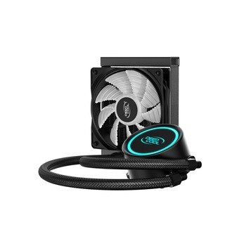 Cooler DeepCool CPU universal cu lichid socket LGA2011(3)/1366/115x & FMx/AM4/AM3x/AM2x, AL+Cu+lichid, 1x RGB SYNC LED fan 120x25mm, 150W,  Cooler DeepCool CPU universal cu lichid socket LGA2011(3)/1366/115x & FMx/AM4/AM3x/AM2x, AL+Cu+lichid, 1x RGB SYNC LED fan 120x25mm, 150W,
