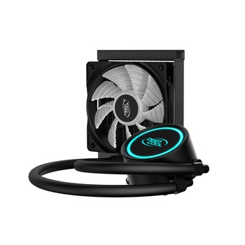 Cooler DeepCool Cpu universal. cu lichid, soc LGA2011(3)/1366/115x & FMx/AM4/AM3x/AM2x, AL+Cu+lichid, 1x 120 blue LED fan, 150W,  Cooler DeepCool Cpu universal. cu lichid, soc LGA2011(3)/1366/115x & FMx/AM4/AM3x/AM2x, AL+Cu+lichid, 1x 120 blue LED fan, 150W,