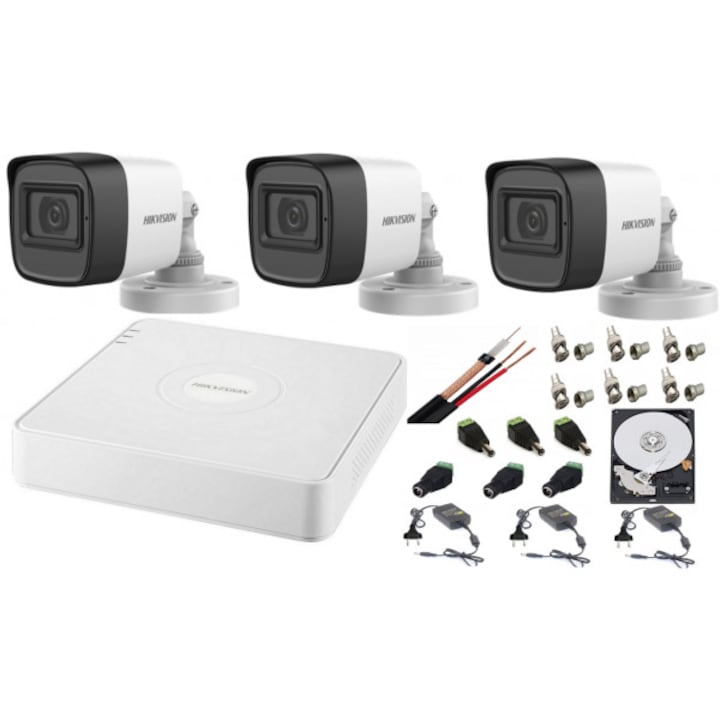 Sistem supraveghere video 4 camere 2MP ColorVU FullTime FULL HD, accesorii incluse