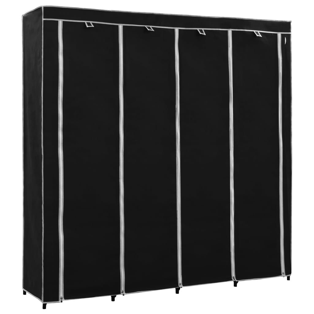 Sifonier/Dulap, vidaXL, Poliester, 175 x 45 x 170cm, Negru