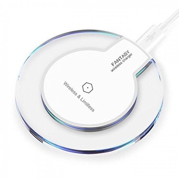 Incarcator wireless wireless Qi alb, cablu microusb inclus pentru dispozitivele iPhone si Android Incarcator wireless wireless Qi alb, cablu microusb inclus pentru dispozitivele iPhone si Android