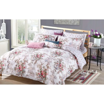 Set lenjerie de pat policotton , dubla, cu 2 fete de perna, Evia Home, PLC010/690 Set lenjerie de pat policotton , dubla, cu 2 fete de perna, Evia Home, PLC010/690