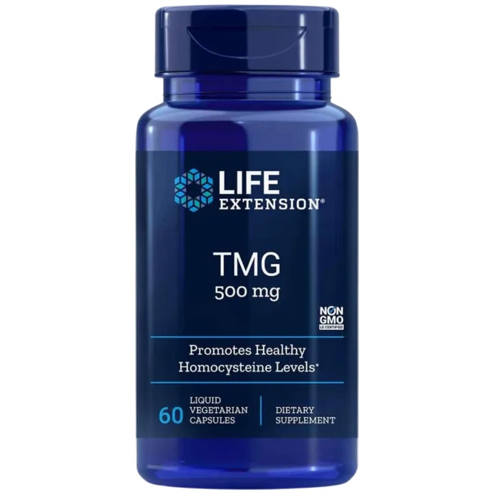 Life Extension TMG étrend-kiegészítő, trimetilglicin (1000 mg), 60 darab kapszula (30 adag)