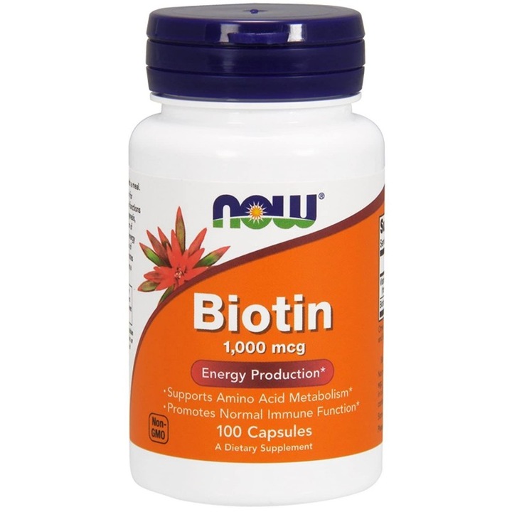 Now Foods Biotin, 1000mcg - 100 kapszula