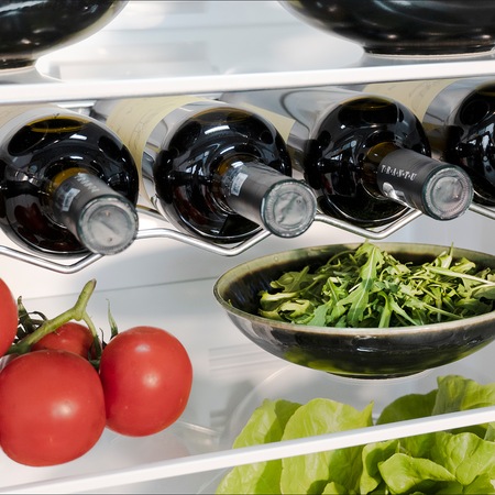 Combina frigorifica Siltal Primo IHMC33RN, 341 l, Clasa F Less Frost, Raft vinuri, H 186 cm, Rosu