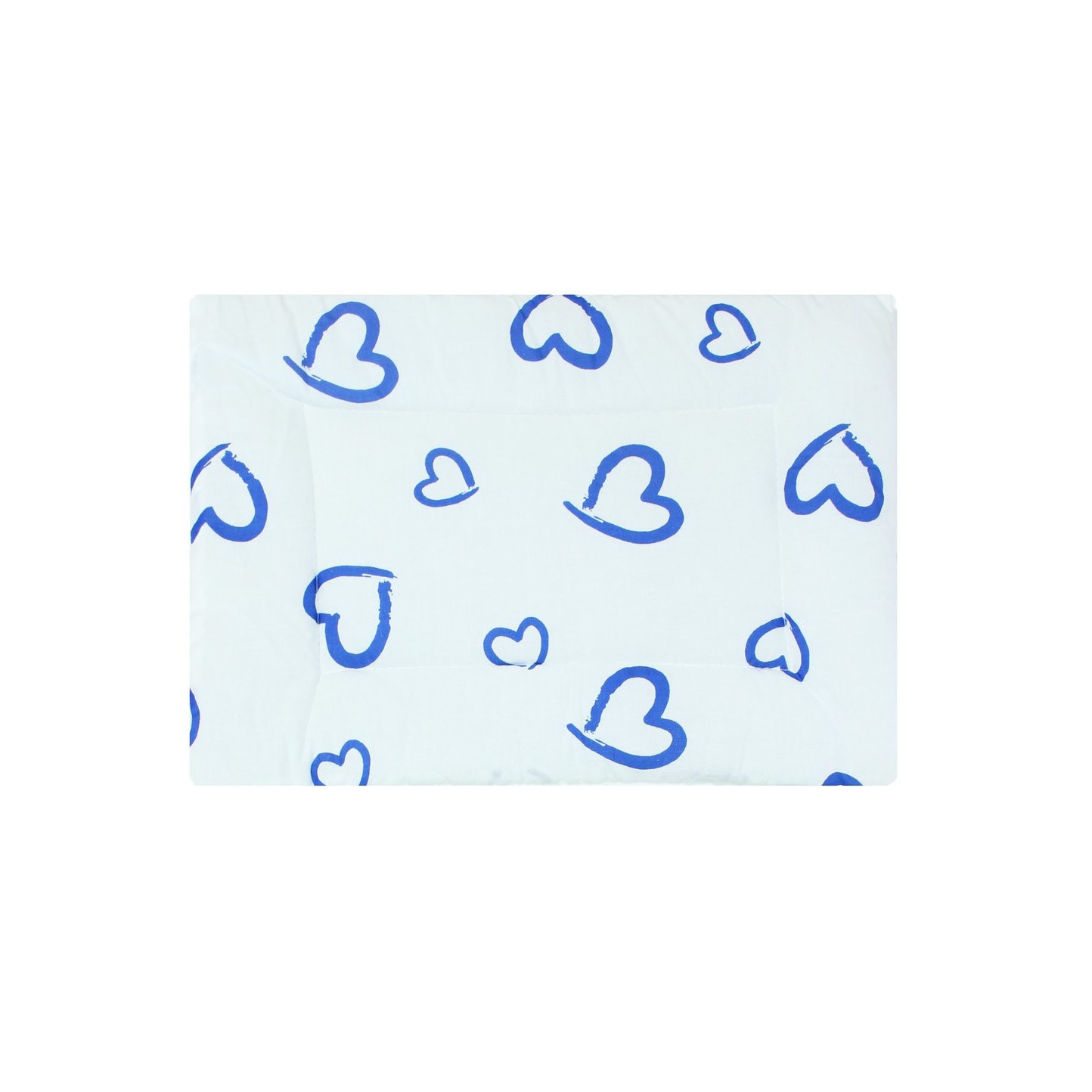 Perna slim, alba cu inimioare albastre, 37x28cm