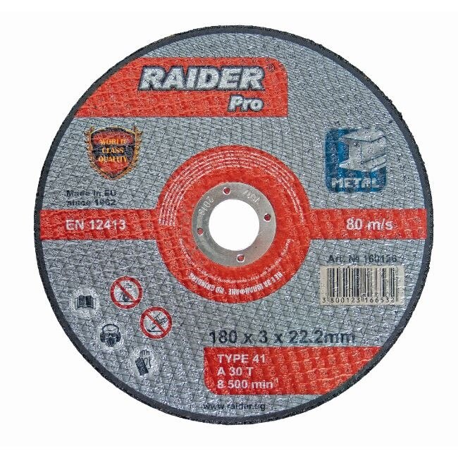 Disc pentru taiat metal 230х3.0х22.2mm RDP, Raider 160128