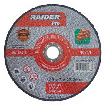Disc pentru taiat piatra 180х3х22.2mm RDP, Raider 160136 Disc pentru taiat piatra 180х3х22.2mm RDP, Raider 160136
