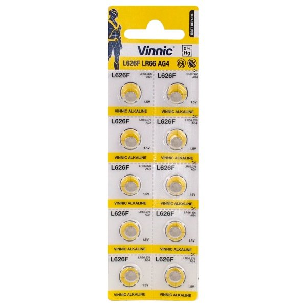 Baterie alcalina VINNIC AG4 R626 377 1.5V 10 bucati/blister