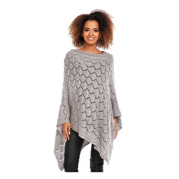 Poncho gri, tricotat S-M Poncho gri, tricotat S-M