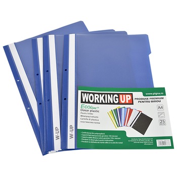 Set 25 Dosar, WorkingUp, Plastic, 2 gauri, Albastru Set 25 Dosar, WorkingUp, Plastic, 2 gauri, Albastru
