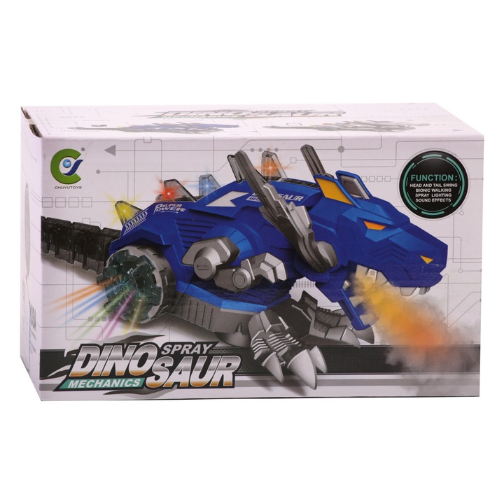 Stylla dinoszaurusz interaktív játék, bionikus járás, hanghatások, fények, kék