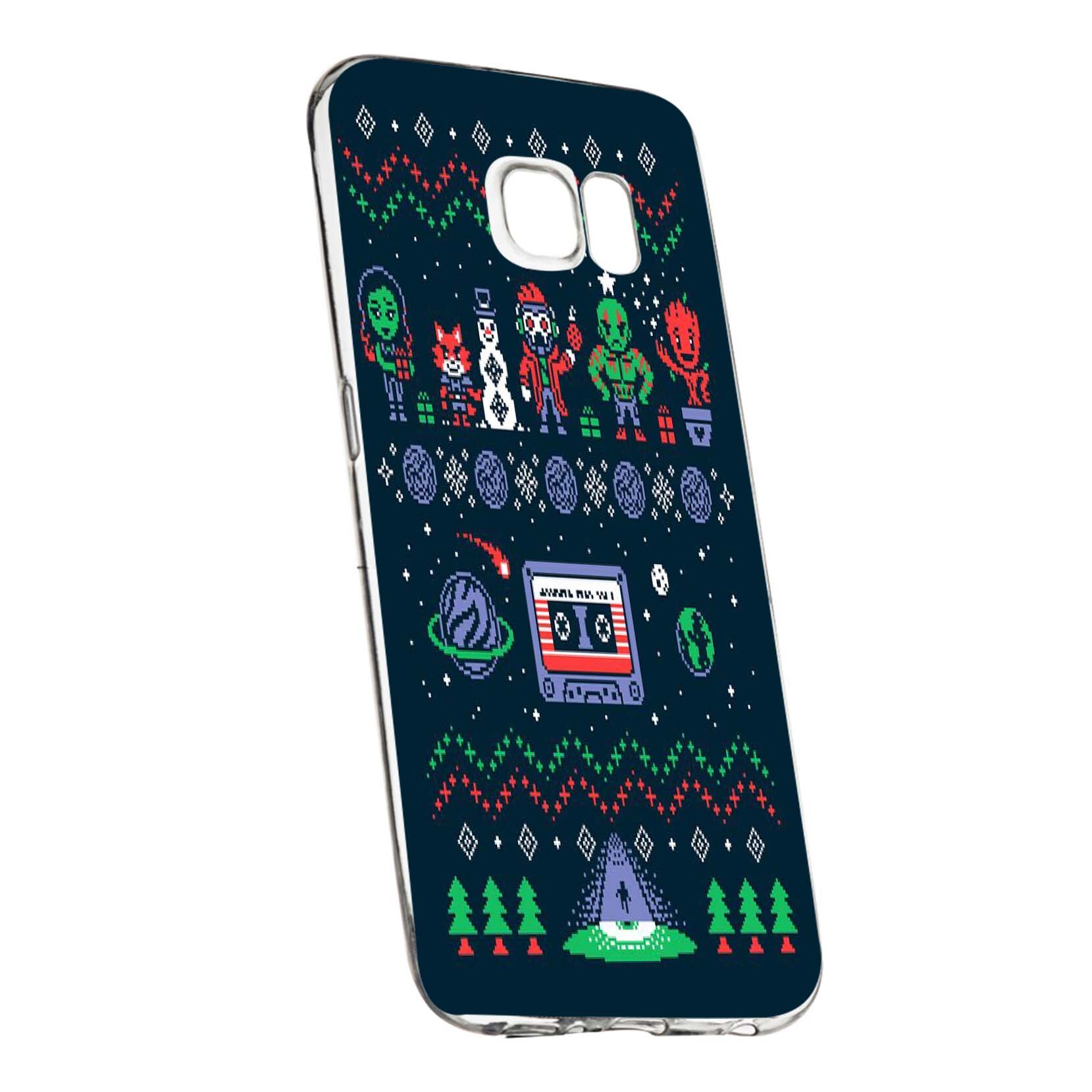 Husa de protectie Craciun, Christmas, robot pentru Samsung Galaxy S6 Edge, rezistenta la uzura, anti-alunecare, din silicon Premium, 327