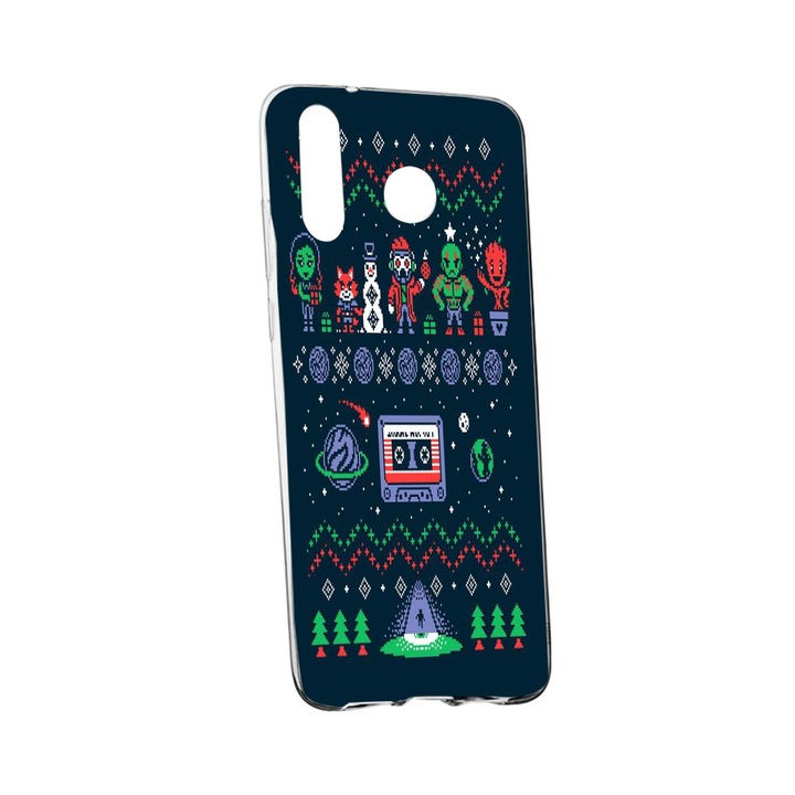 Husa de protectie Craciun, Christmas, robot pentru Samsung Galaxy A40, rezistenta la uzura, anti-alunecare, din silicon Premium, 327