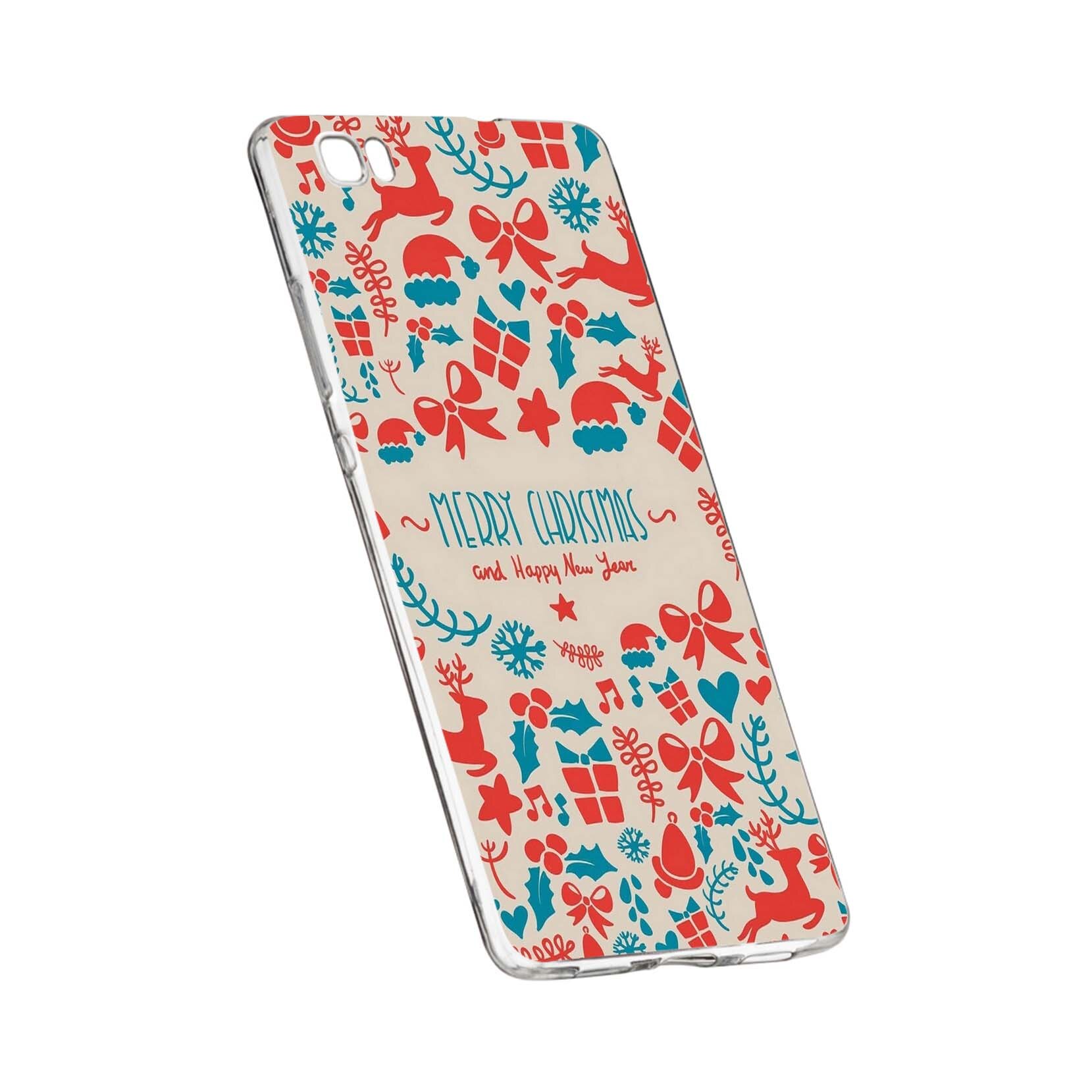 Husa de protectie Craciun, Christmas, box pentru Huawei P8 Lite, rezistenta la uzura, anti-alunecare, din silicon Premium, 342