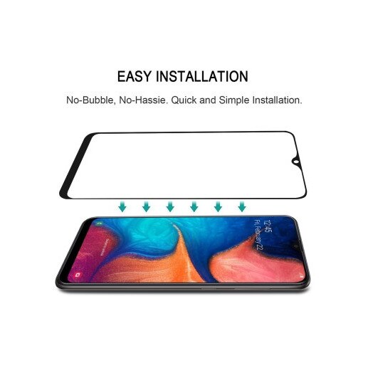Folie de sticla securizata, Samsung A20e, neagra, antisocuri, full screen, durabila