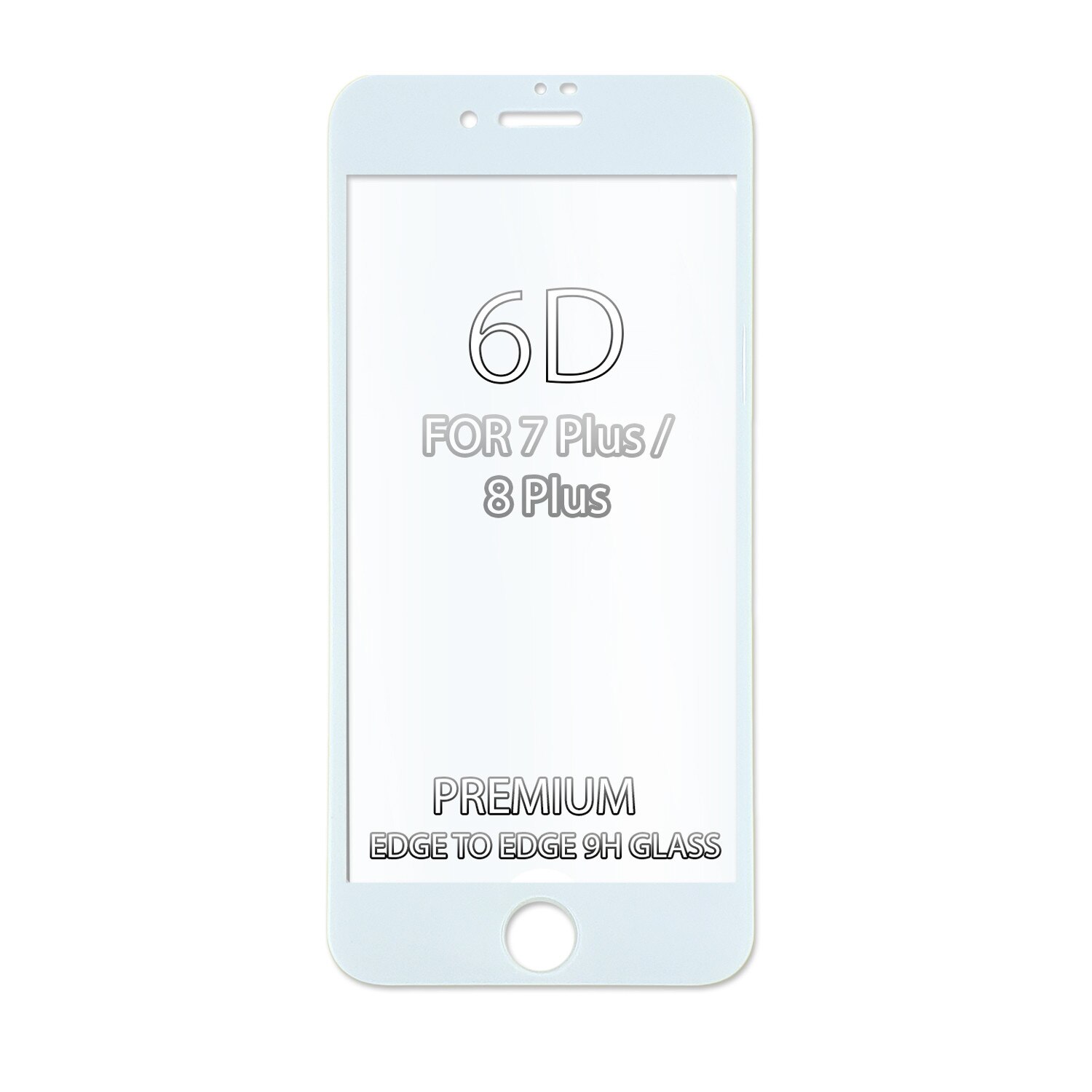 Sticla de protectie Premium 6D 9H pentru iPhone 7 Plus / 8 Plus Acopera tot ecranul - Alb