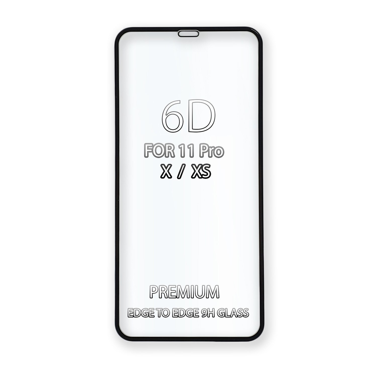 Sticla de protectie Premium 6D 9H pentru iPhone 11 Pro, X, XS Acopera tot ecranul - Negru