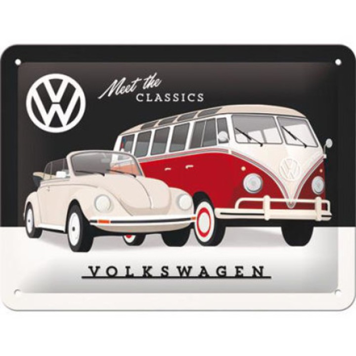 Placa metalica 15x20 VW - Meet The Classics