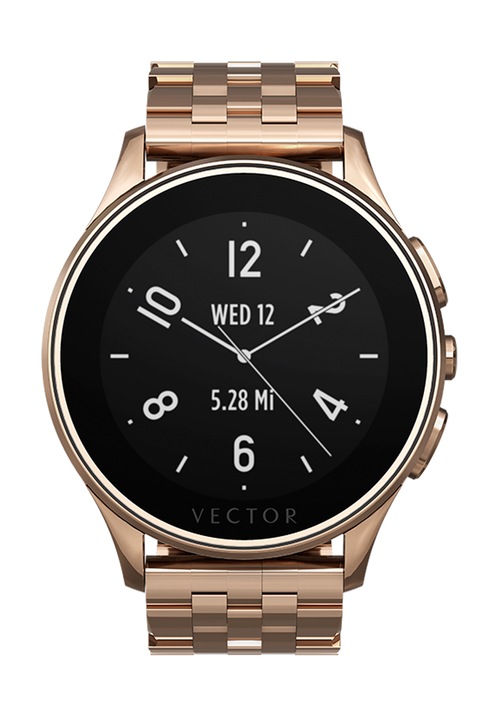 Ceas Smartwatch Vector Luna, Finisaj auriu roz, Bratara metalica