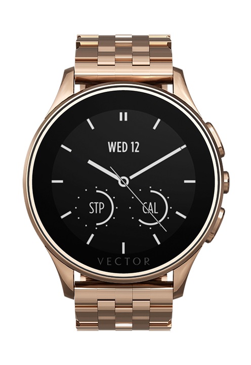 Ceas Smartwatch Vector Luna, Finisaj auriu roz, Bratara metalica