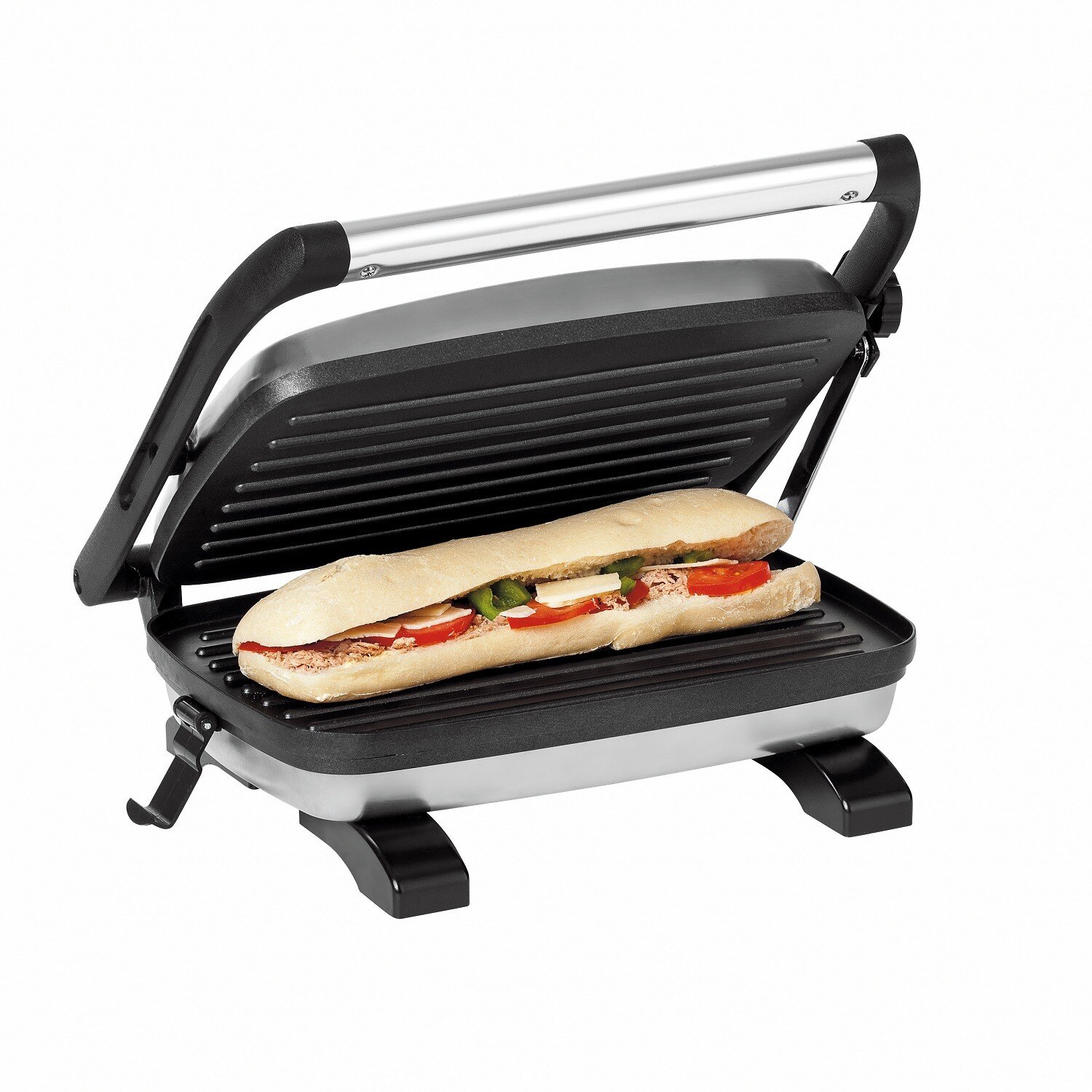Sandwich maker DomoClip DOM209, 1600 W, Argintiu eMAG.ro